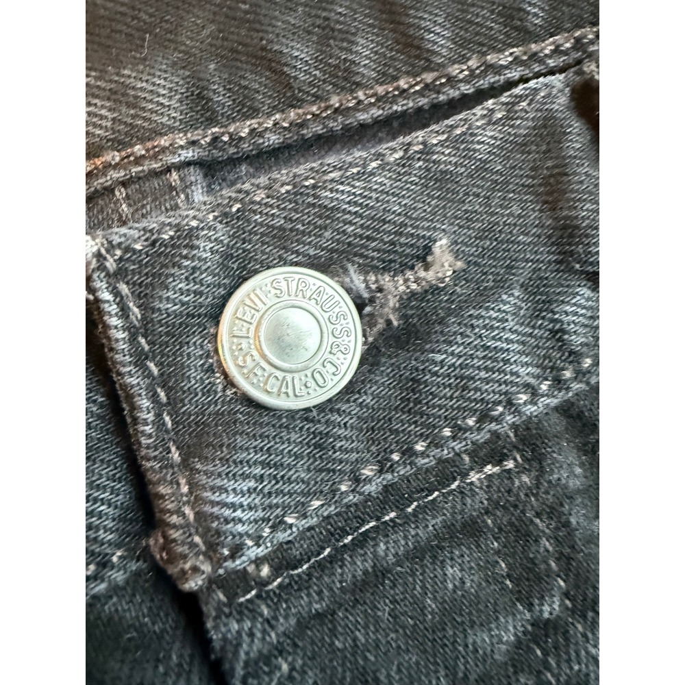 Levis 501 Original Fit Black Straight Leg Jeans‎ Mens W34 L29 Button Fly Denim - Picture 4 of 14